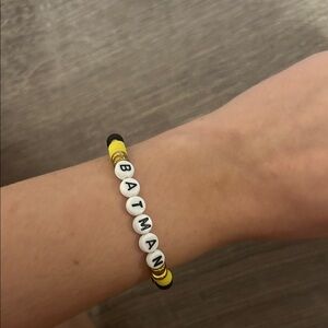 BATMAN Beaded Stretch Bracelet in Black and Yellow